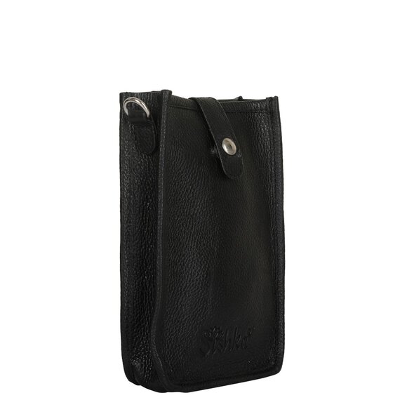 Leather Crossbody Black Phone Sling Wallet Bag–Small Shoulder  Bag for Daily Use - Picture 6 of 10